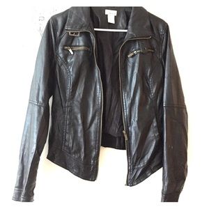 Wet Seal Leather Jacket Black